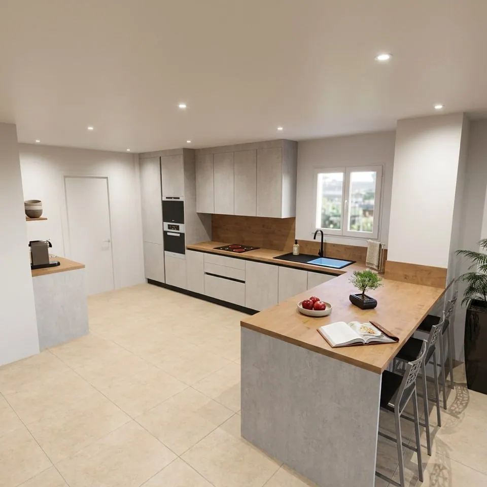 La cuisine équipée, appartement T2 à Agen